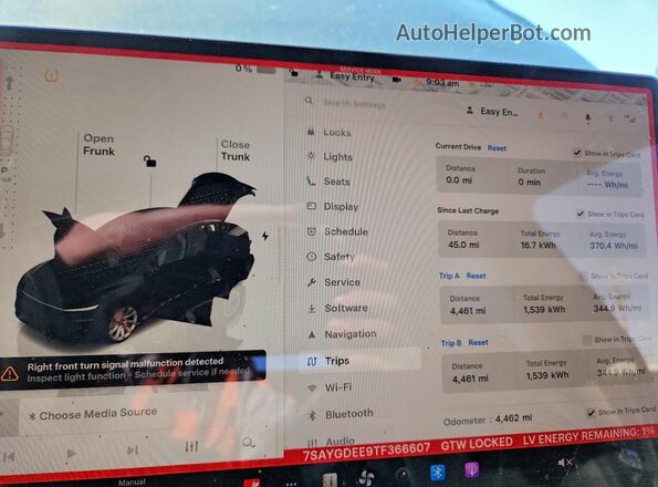 7SAYGDEE9TF366607 2026 TESLA MODEL Black Instrument cluster view