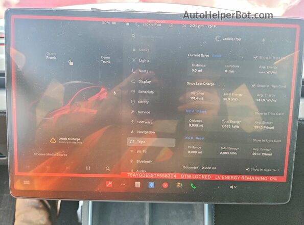 7SAYGDEE9TF558304 2026 TESLA MODEL Red Սարքավորումների վահանակի տեսք