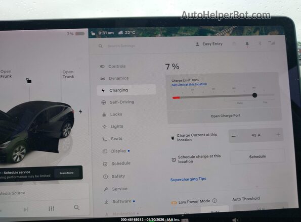 7SAYGDEEXNF356462 2022 TESLA MODEL Y Черный 