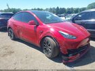 2022 Tesla Model Y Long Range Dual Motor All-wheel Drive Red vin: 7SAYGDEEXNF463530