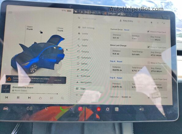 7SAYGDEEXPF703856 2023 TESLA MODEL Синий Вид щитка приборов