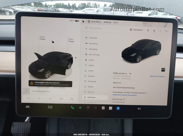 7SAYGDEEXPF967840 2023 TESLA MODEL Y Черный 