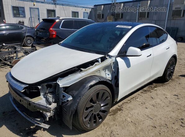 7SAYGDEF0NF397305 2022 TESLA MODEL White Առջևի ձախ երեք քառորդ տեսարան