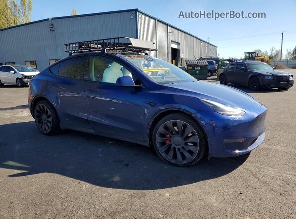 7SAYGDEF0PF705639 2023 TESLA MODEL Синий Передняя правая четверть