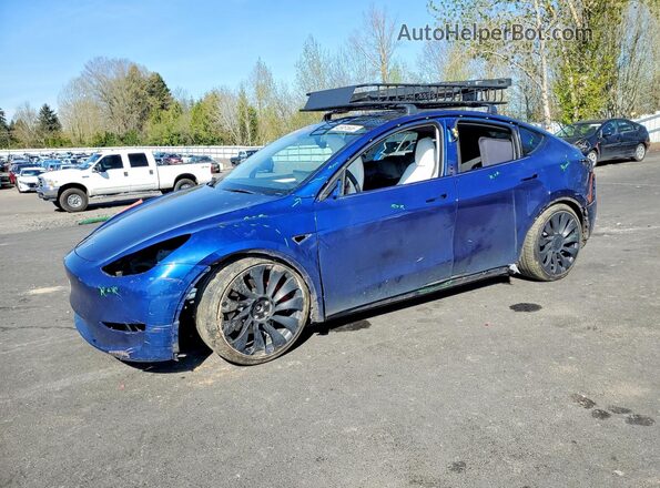 7SAYGDEF0PF705639 2023 TESLA MODEL Синий Передняя левая четверть