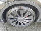 2022 Tesla Model Y Black vin: 7SAYGDEF2NF326512 Damage: Left Fender Flare, Heavy Scratch, 1 To 2 Inches