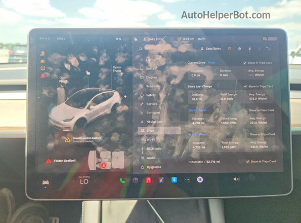 7SAYGDEF2NF452501 2022 TESLA MODEL White Instrument cluster view