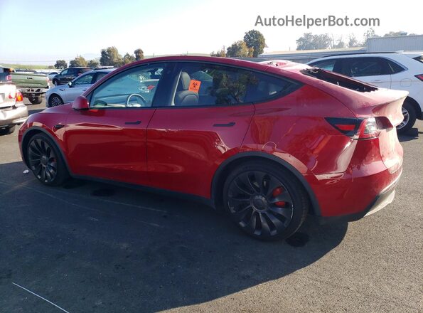 7SAYGDEF5NF486819 2022 TESLA MODEL Red Rear left