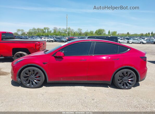 7SAYGDEF5NF563706 2022 TESLA MODEL Y Red Vista interior trasera