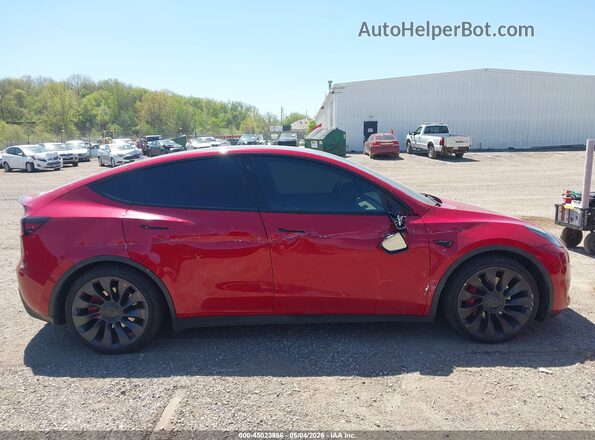 7SAYGDEF5NF563706 2022 TESLA MODEL Y Red Vista del cuadro de instrumentos