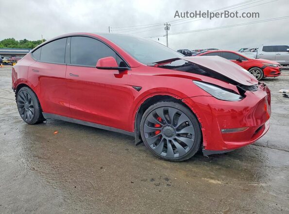 7SAYGDEF5RF033449 2024 TESLA MODEL Красный Передняя правая четверть