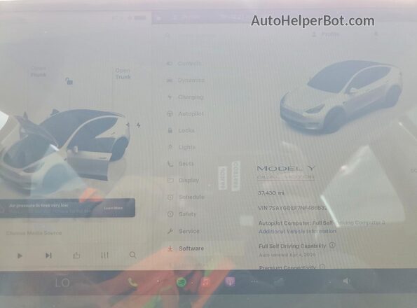 7SAYGDEF7NF486532 2022 TESLA MODEL White Вид щитка приладів