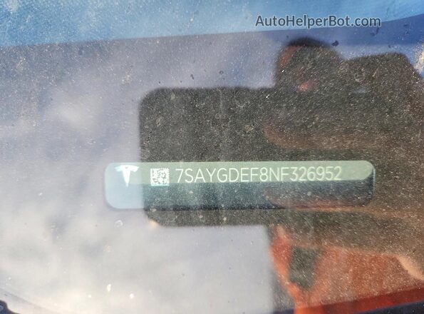 7SAYGDEF8NF326952 2022 TESLA MODEL White Вид підкапотного простору