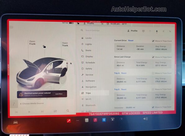 7SAYGDEF8RF052092 2024 TESLA MODEL White Vista del cuadro de instrumentos