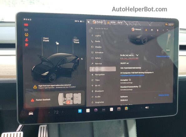7SAYGDEF8RF061116 2024 TESLA MODEL Черный Вид щитка приборов