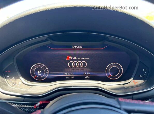 WAUB4AF45KA008697 2019 AUDI S4 Unknown - Not Ok For Inv. Вид щитка приладів