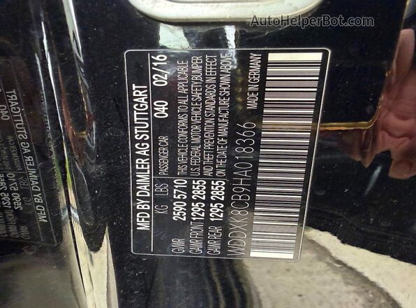 WDDXK8CB9HA018366 2017 MERCEDES-BENZ S Black Vista interior trasera