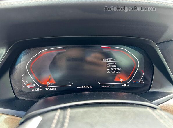 5UXCY6C07L9C27322 2020 BMW X6 Белый Вид щитка приборов