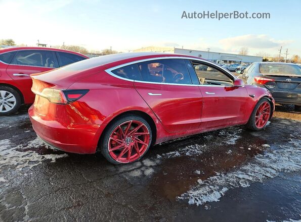 5YJ3E1EA4JF032913 2018 TESLA MODEL Красный Передняя правая четверть