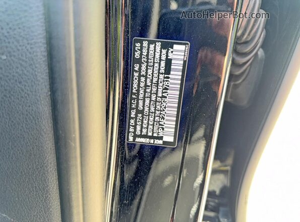 WP1AE2A29GLA17811 2016 PORSCHE CAYENNE Black უკანა სალონის ხედი