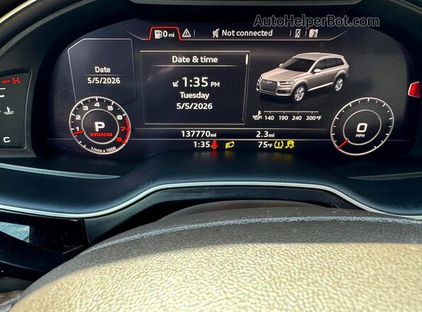 WA1LAAF70JD001772 2018 AUDI Q7 Tan ხელსაწყოთა პანელის ხედი