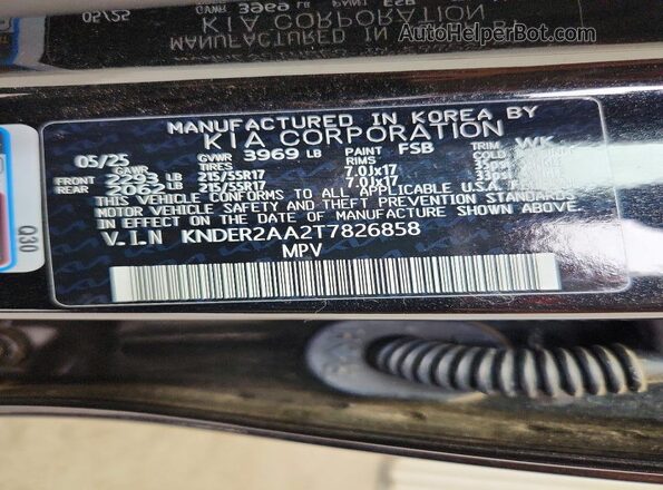 KNDER2AA2T7826858 2026 KIA SELTOS Черный Панорамный вид салона 360°