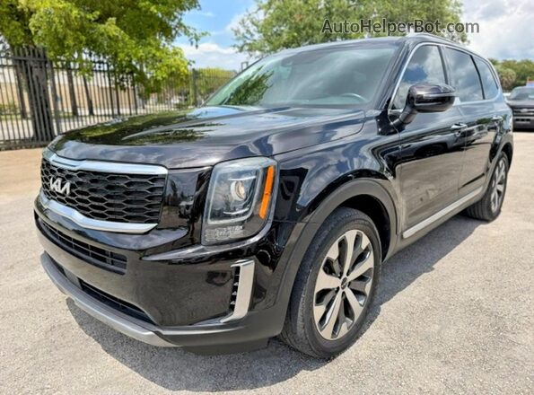 5XYP64HC4NG204790 2022 KIA TELLURIDE Black წინა მარცხენა ხედი სამი მეოთხედიდან