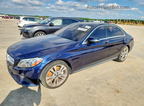 55SWF8DB2KU302332 2019 MERCEDES-BENZ C Blue Rear left