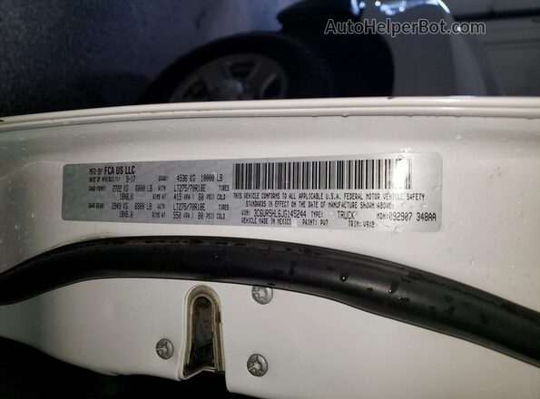 3C6UR5HL6JG145244 2018 RAM 2500 Белый Вид наклейки с VIN-кодом