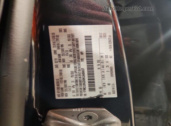 1FMCU9GD0KUA86657 2019 FORD ESCAPE Синий Вид наклейки с VIN-кодом