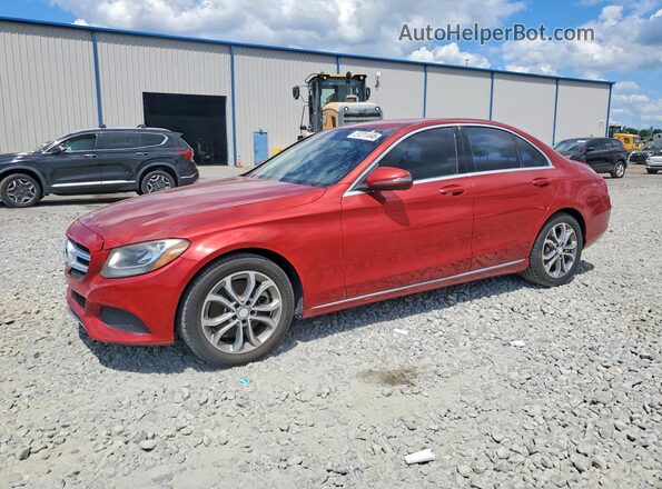 55SWF4JB5GU162278 2016 MERCEDES-BENZ C Red Trasero izquierdo