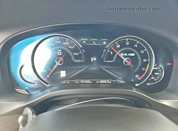 5YMUJ0C01L9B30048 2020 BMW X4 Black Widok zestawu wskaźników