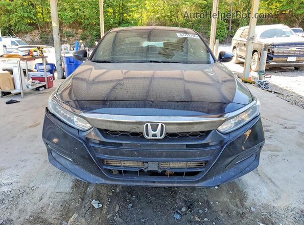 1HGCV2F3XJA049084 2018 HONDA ACCORD Black Widok z tyłu
