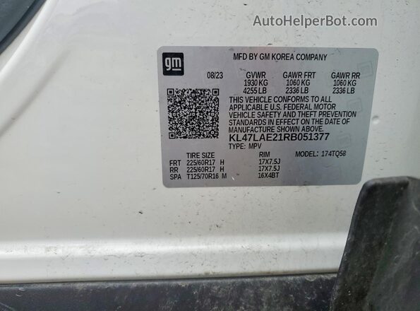 KL47LAE21RB051377 2024 BUICK OTHER White Widok wnętrza 360 stopni
