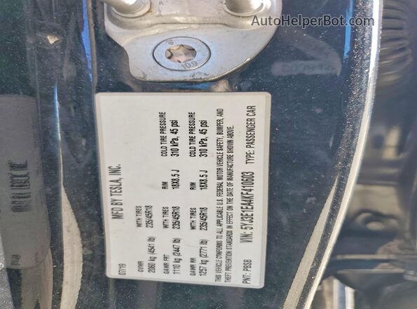 5YJ3E1EA4KF410603 2019 TESLA MODEL Черный Вид наклейки с VIN-кодом
