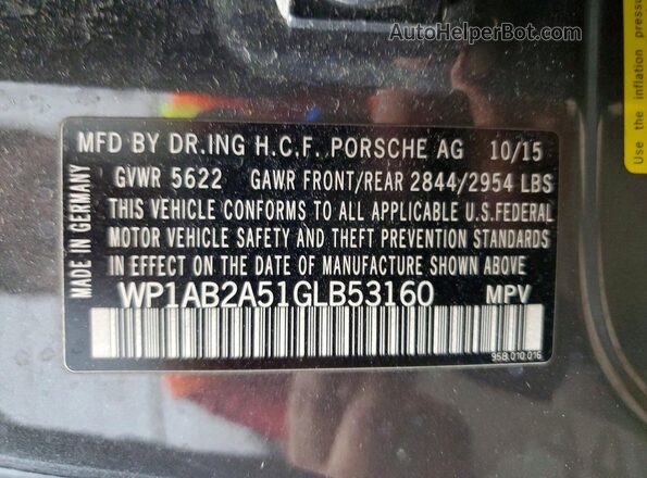 WP1AB2A51GLB53160 2016 PORSCHE MACAN Серый Панорамный вид салона 360°