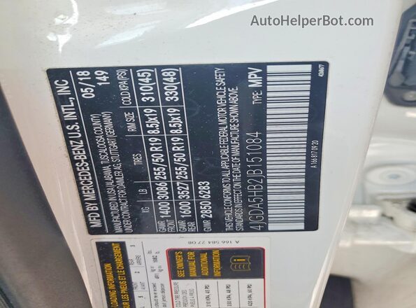 4JGDA5HB2JB151084 2018 MERCEDES-BENZ GLE White Widok wnętrza 360 stopni
