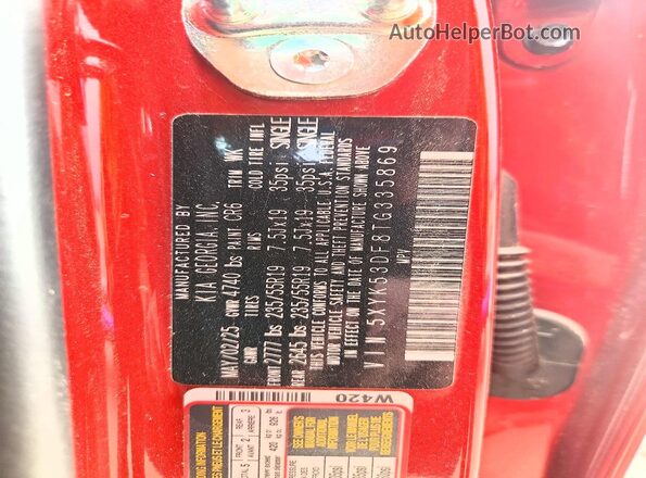 5XYK53DF8TG335869 2026 KIA SPORTAGE Бордовый Панорамный вид салона 360°