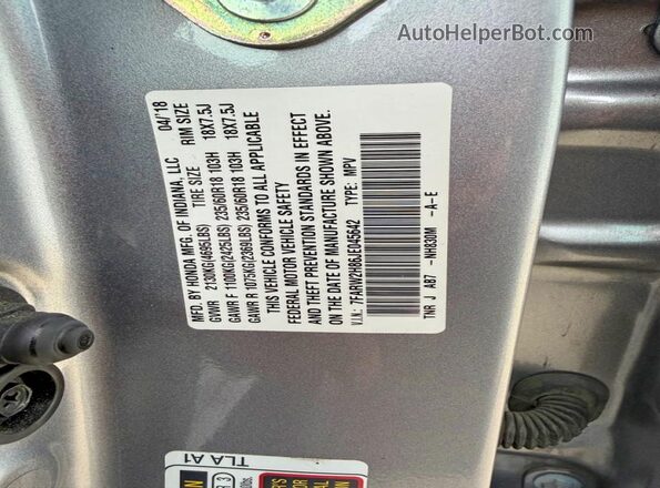 7FARW2H86JE045642 2018 HONDA CR-V Silver Vista interior trasera