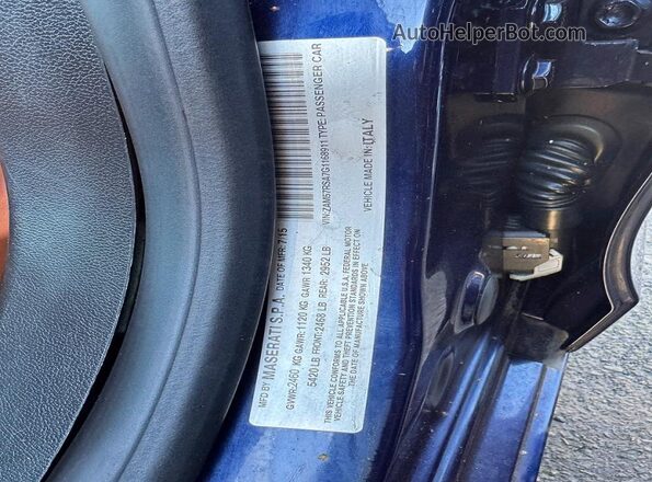 ZAM57RSA7G1168911 2016 MASERATI GHIBLI Blue Вид задньої частини салону