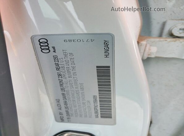 WAUB8GFF9G1058499 2016 AUDI A3 White VIN կոդի պիտակի տեսք