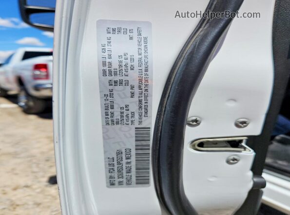3C6UR5DL9PG537651 2023 RAM 2500 White Widok naklejki z numerem VIN
