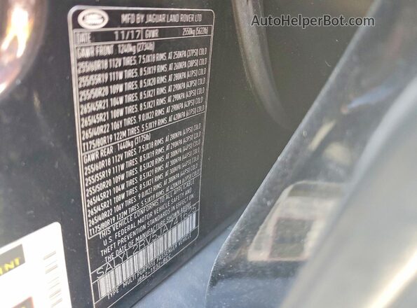 SALYL2RV5JA741625 2018 LAND ROVER RANGE Черный Панорамный вид салона 360°