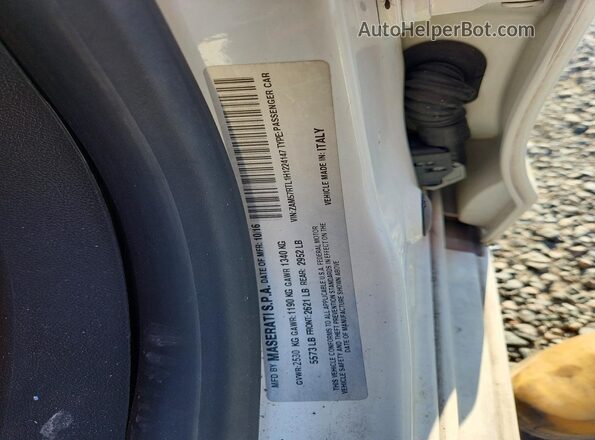 ZAM57RTL1H1224147 2017 MASERATI GHIBLI White Вид наклейки з VIN-кодом