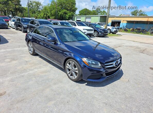 55SWF4JB6JU236105 2018 MERCEDES-BENZ C Blue Rear left