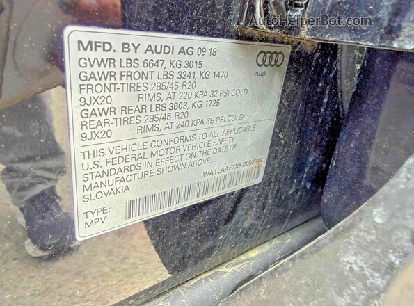 WA1LAAF7XKD008942 2019 AUDI Q7 Черный Вид задней части салона