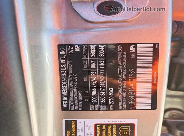 4JGFB4JB1NA601989 2022 MERCEDES-BENZ GLE Silver 360 interior view
