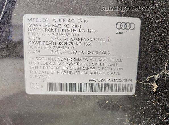 WA1L2AFP7GA033979 2016 AUDI Q5 Gray 