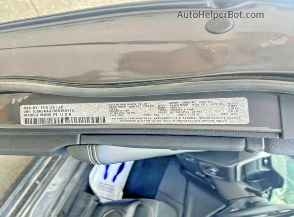 1C4RJKAG7M8169113 2021 JEEP CHEROKEE Угольный Вид задней части салона