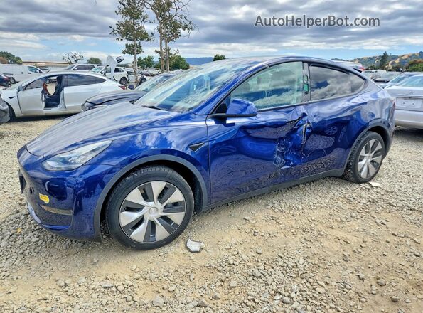 7SAYGDEE0NF401151 2022 TESLA MODEL Blue Առջևի ձախ երեք քառորդ տեսարան
